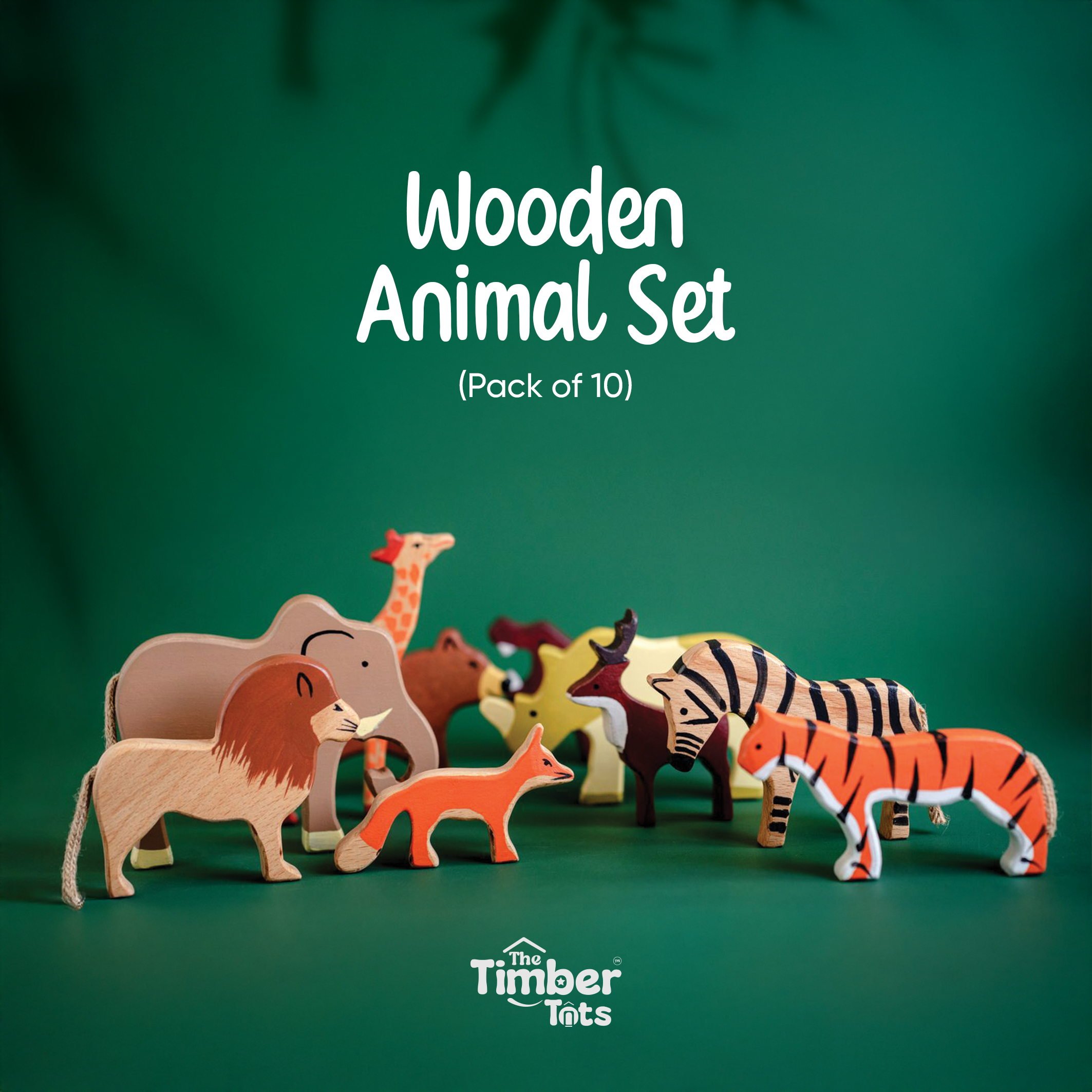 Wooden Animal set (Pack of 10)