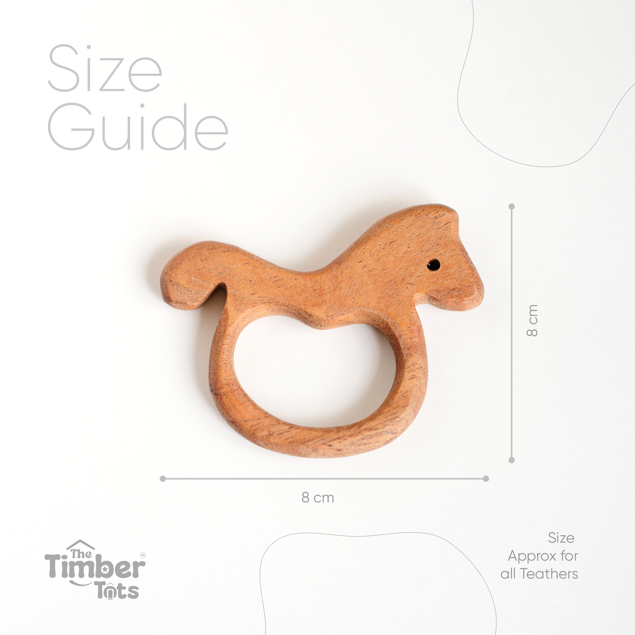 Dino & Seahorse Wooden Teethers-Pack of 2