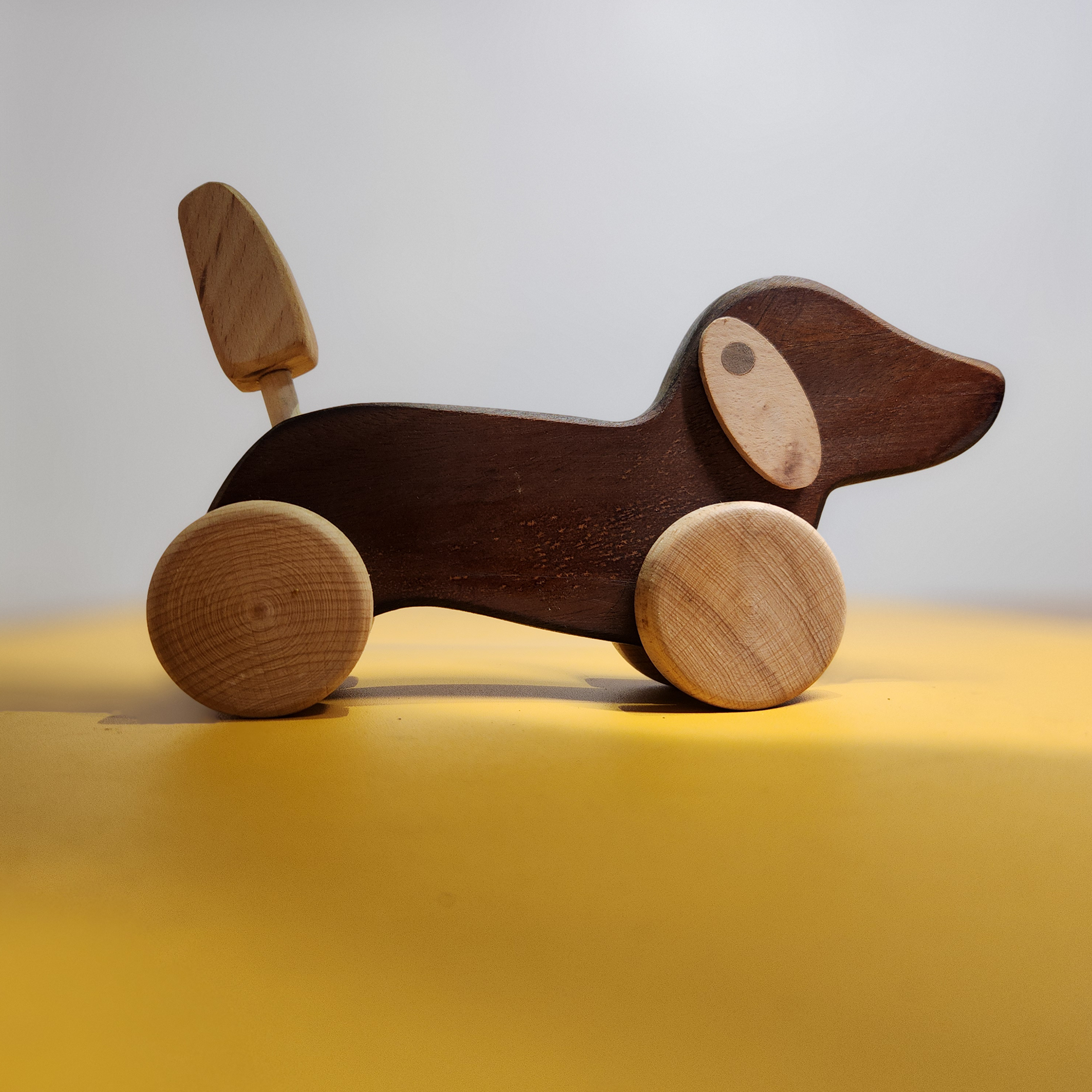 Wooden Dog Roller Toy