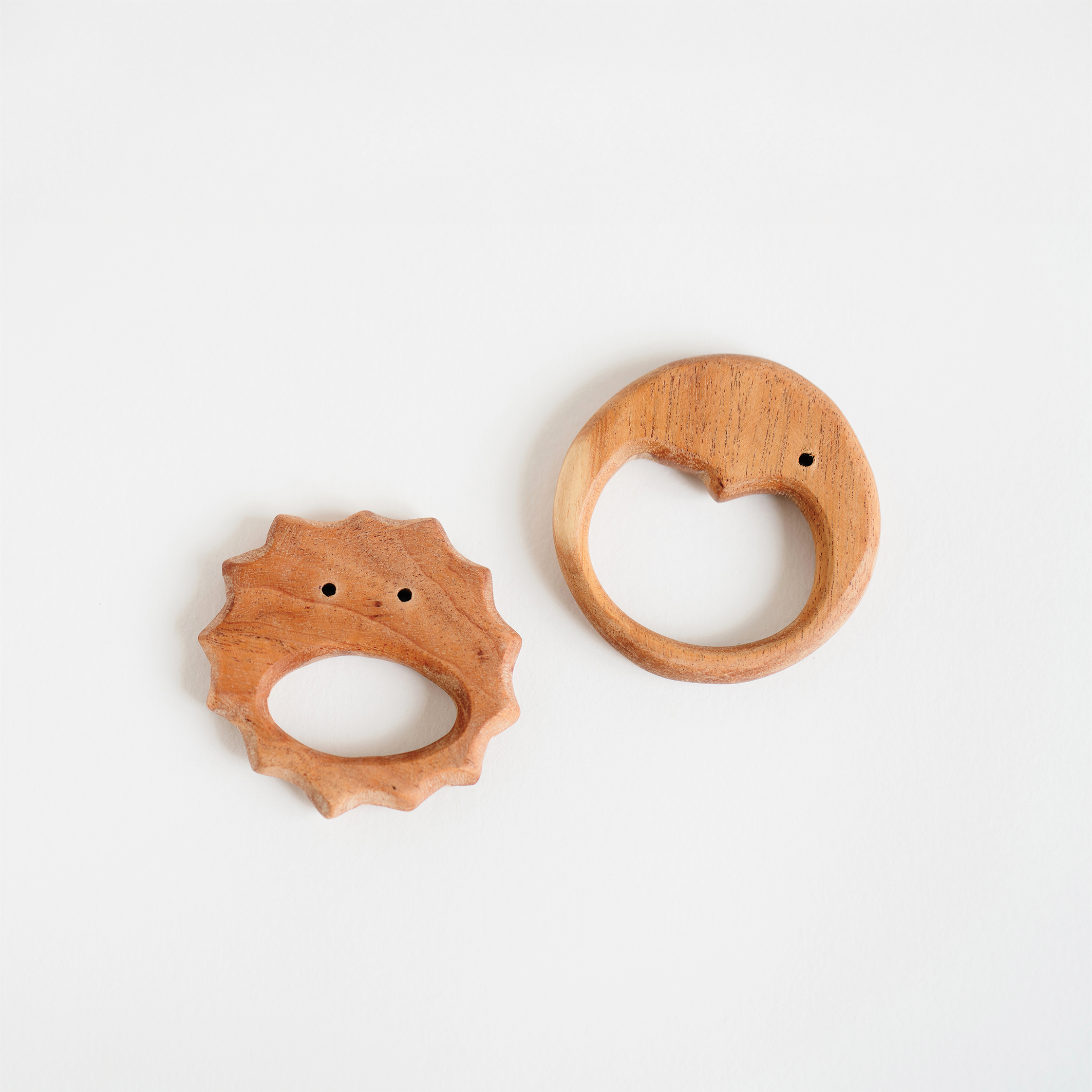 Sun & Moon Wooden Teethers-Pack of 2